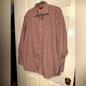 Banana Republic XL Shirt Men's Button Up Plaid No Iron Slim Fit Long Sleeve